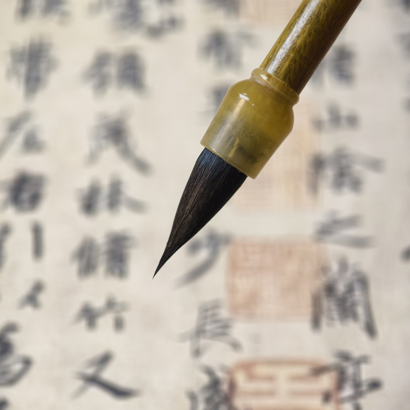 绿檀黑尖紫毫紫羊毫蒜头毛笔小楷抄经灵飞经手札行书赵孟頫行草笔怀素行草米芾苏轼宋行书圣教序多宝塔魏碑