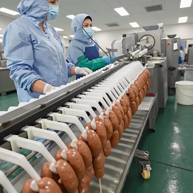 全自动液压灌肠机 全自动纯肉肠香肠生产线 火腿肠加工全套设备