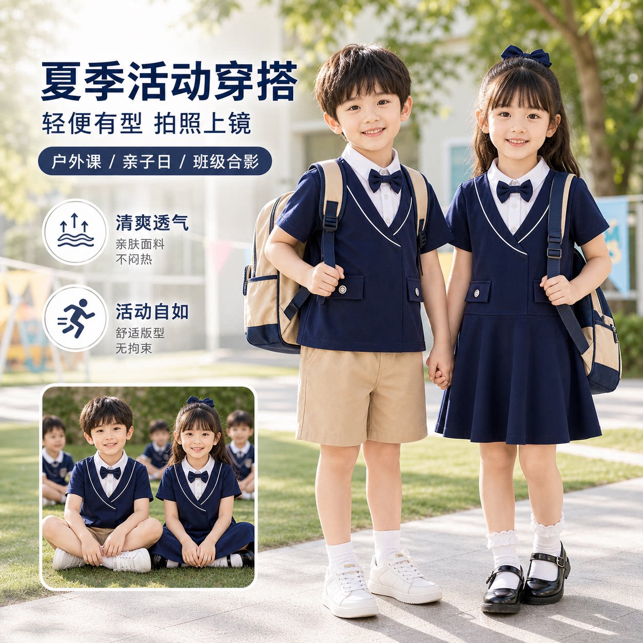幼儿园儿童夏季礼服开学季入园园服六一演出表演班服毕业典礼合影