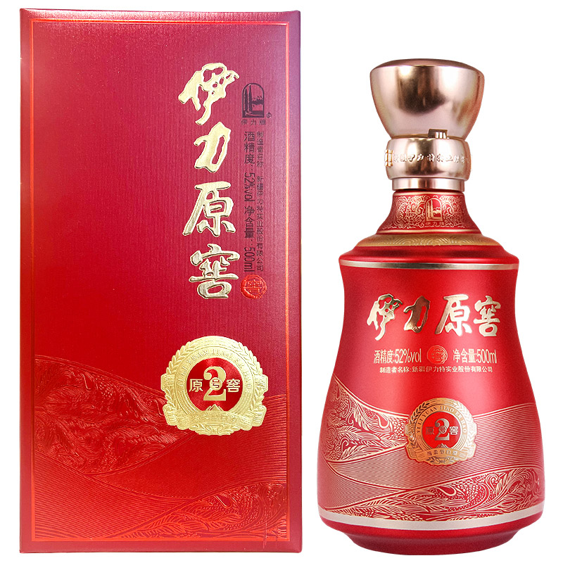 伊力特原窖2号新疆伊犁高度绵柔型白酒52度500ml单瓶礼盒装正品