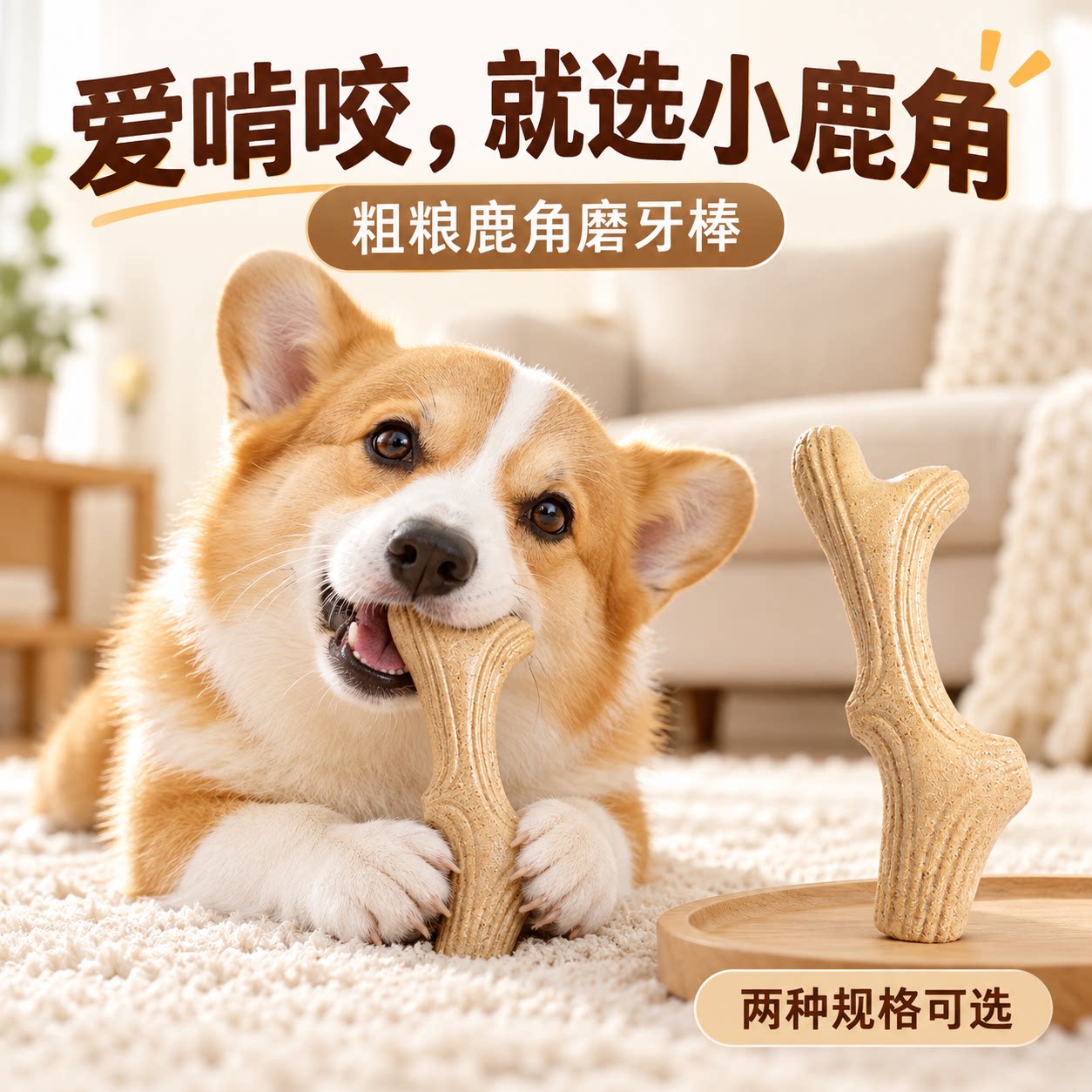 宠必荐鹿角狗磨牙粗粮
