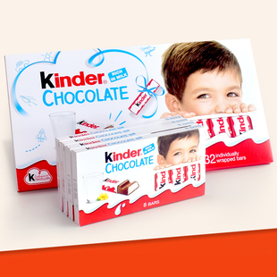 费列罗健达巧克力棒t8条*4礼盒Kinder建达牛奶夹心巧克力32条散装