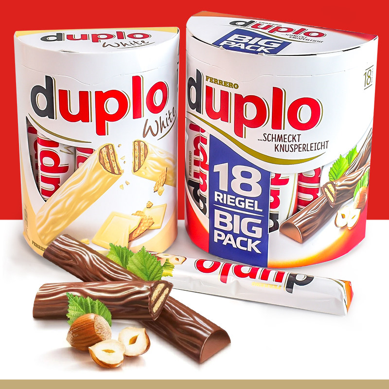 费列罗榛子威化巧克力棒意大利进口duplo白巧克力饼干夹心能量棒