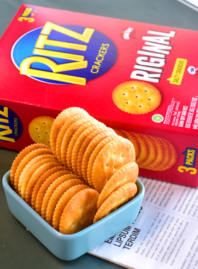 印尼进口RITZ卡夫乐之原味芝士饼干300g×2盒休闲零食黑胡椒咸味