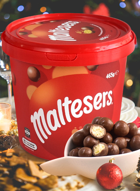 澳洲麦丽素麦提莎巧克力桶装465g牛奶夹心麦芽脆心圣诞糖果送礼物