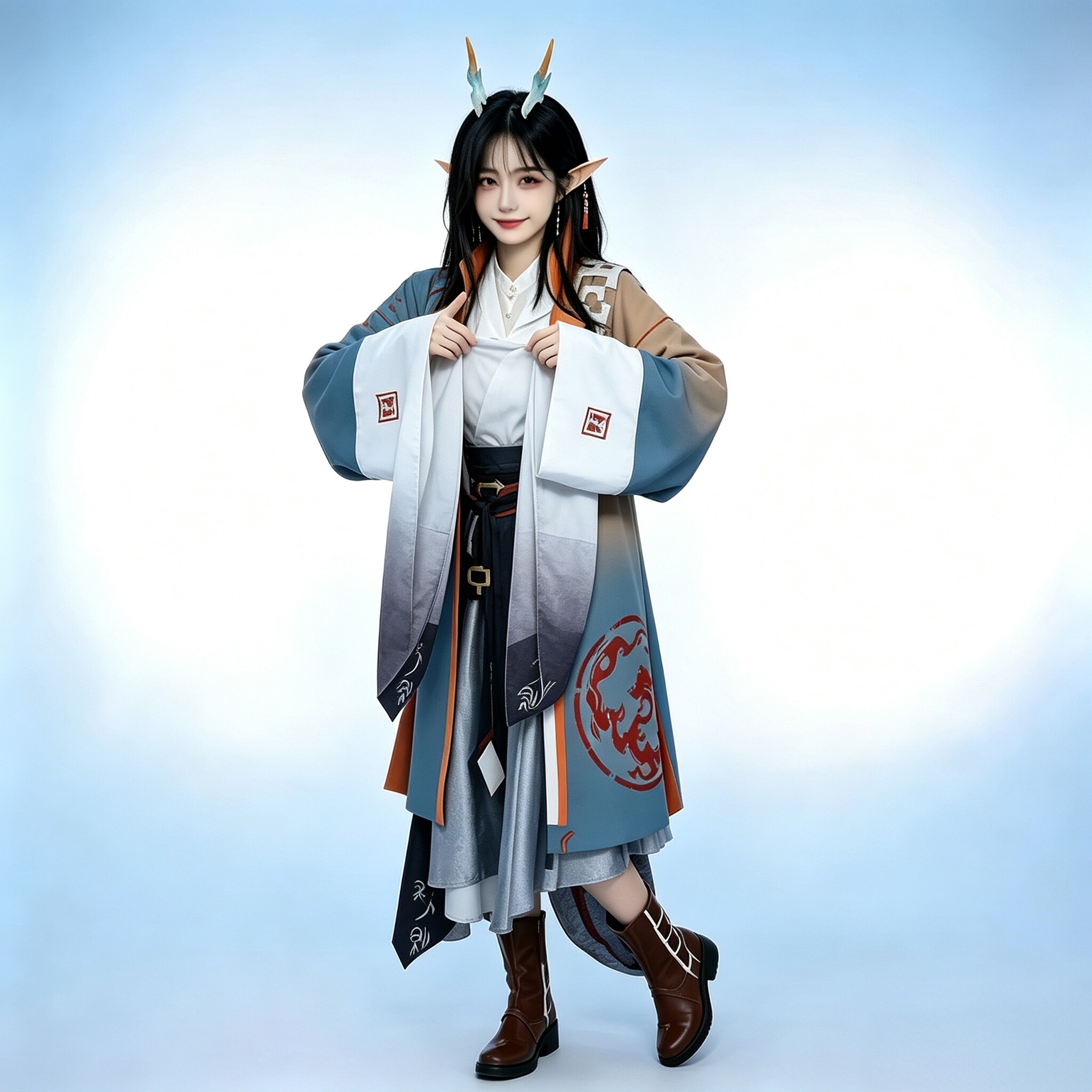 明日方舟时光语连颉cos服假发鞋图片