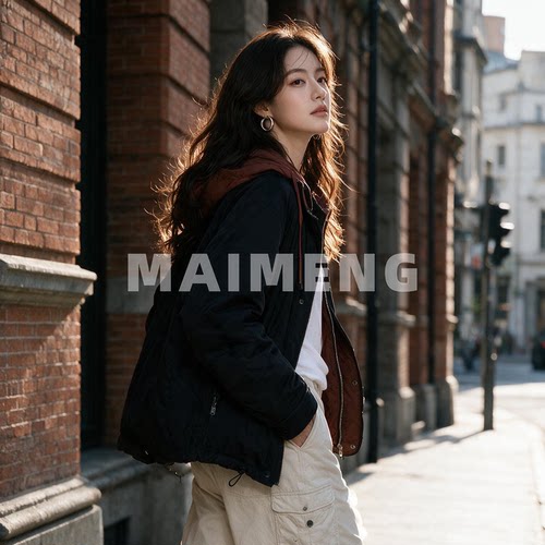 MM迈萌2026年冬季新款双面穿连帽外套女时尚百搭简约90鸭绒羽绒服