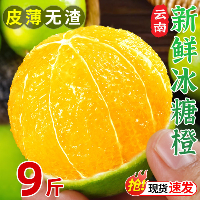 云南哀牢山冰糖橙青皮橙当季新鲜水果高山橙手剥橙f