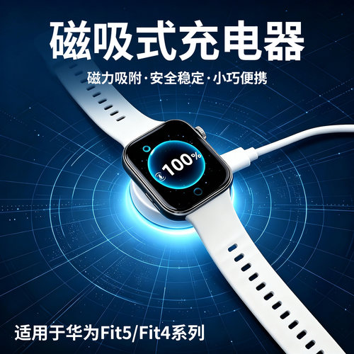 适用于华为fit5手表fit5pro充电器fit4无线fit4pro磁吸式充电底座智能运动手环四五代一体式充电线非原装配件