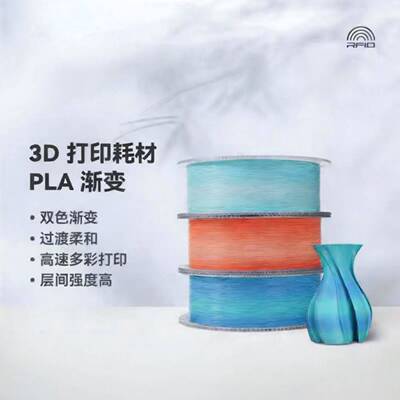bambu 拓竹 PLA Basic 双色渐层 3D印表机耗材 高速多彩RFID识别