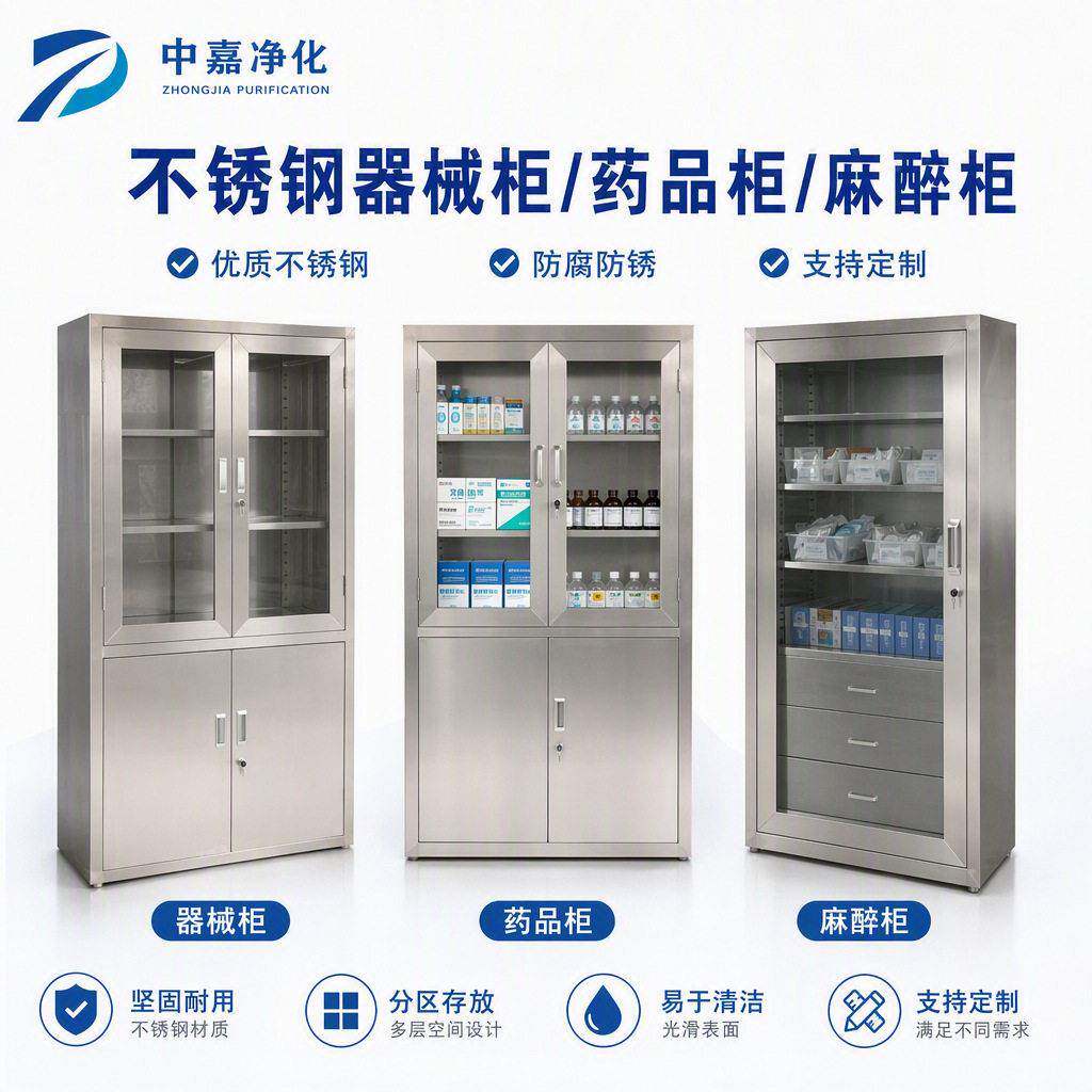 不锈钢麻醉柜嵌入式器械品柜净化机械五金及配附件/耗