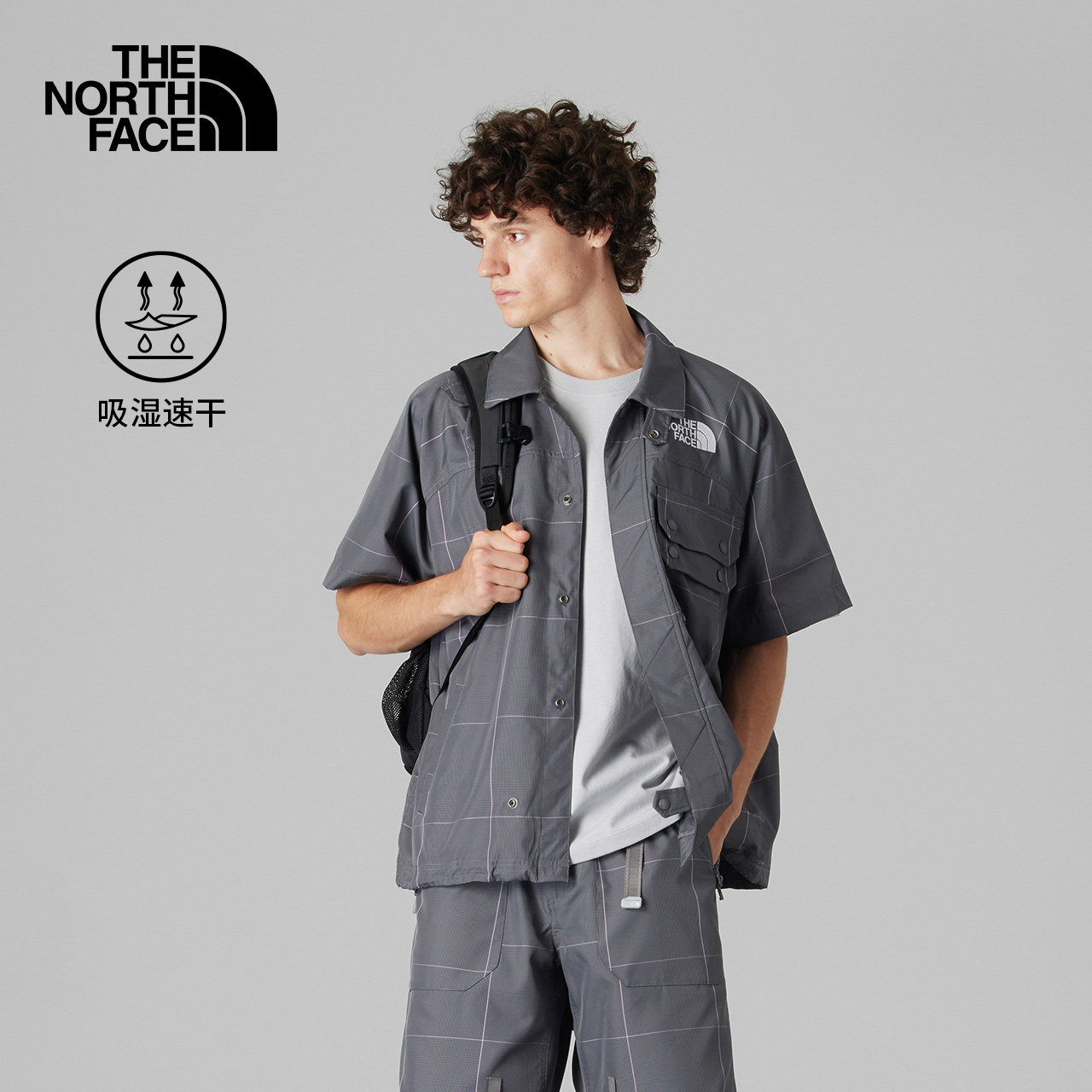 北面UE设计师款男士短袖衬衫速干户外夏季 TheNorthFace|8CKJ