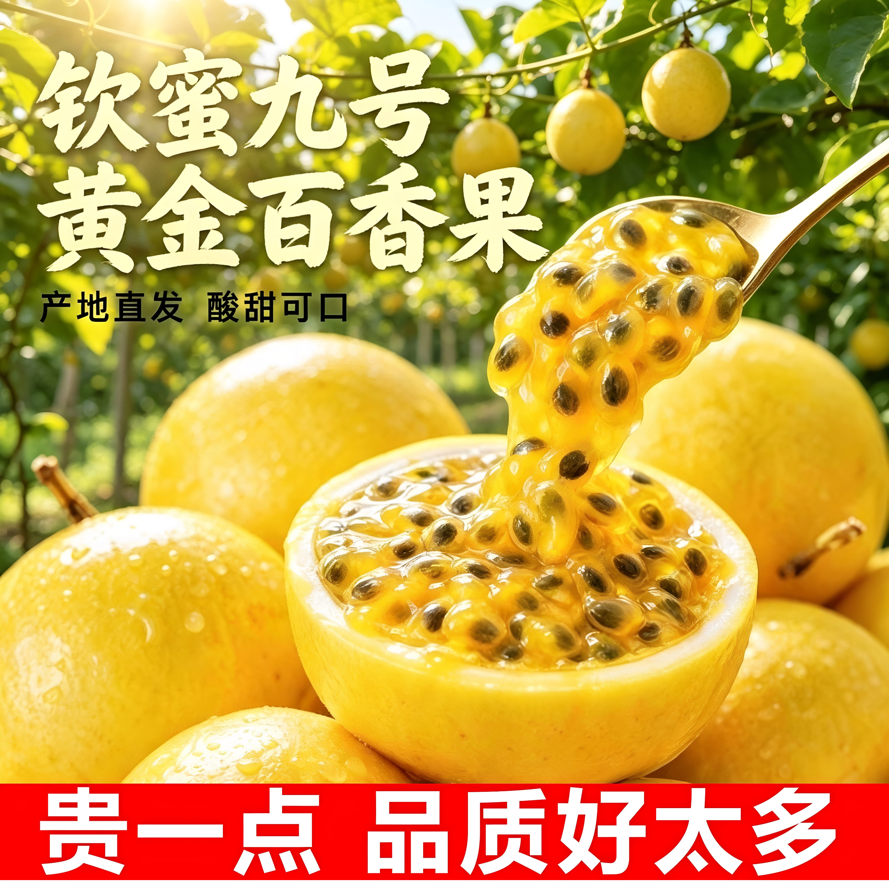 黄金百香果现摘香甜多汁鸡蛋果