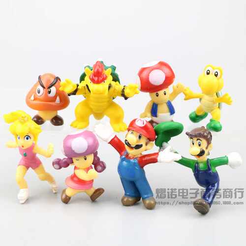 马里奥兄弟 8款超级MARIO玛丽微景观情景机箱公仔摆件玩偶模型