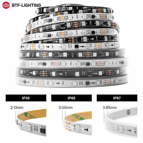 LED12V幻彩灯带5050贴片IC高亮跑马流水可编程WS2811全彩软灯条