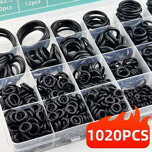 1020pcs丁腈硅胶O型圈耐磨耐油修理垫圈氟橡胶维修盒密封环套装