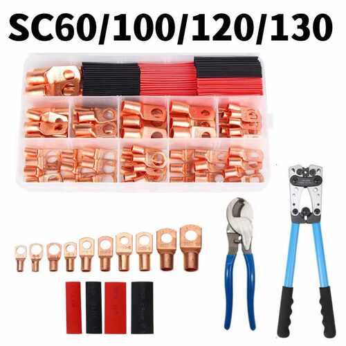SC窥口裸端子SC130pcs金色64pcs铜鼻+66pcs热缩管盒装