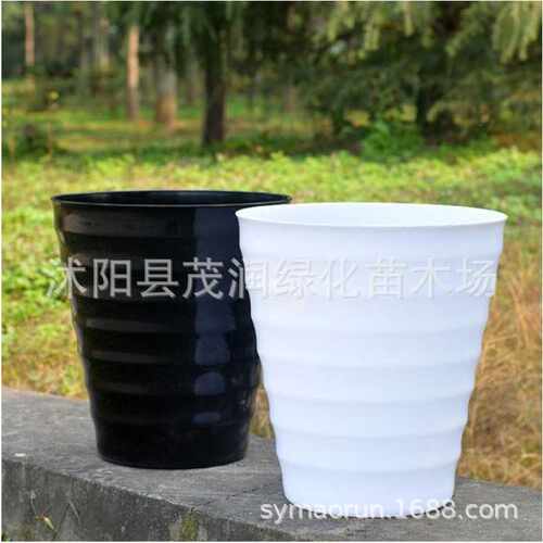 阳台种菜盆园艺花盆螺纹花盆塑料花盆仿结实耐用室内绿植摆放用盆