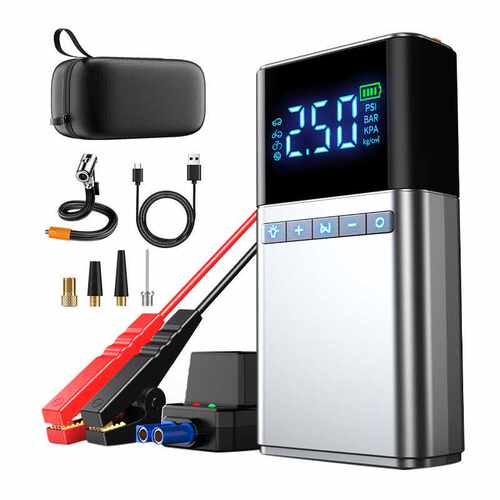 Portable Car Jump Starter Air Compressor Tire Inflat