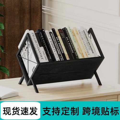 铁木黑胶唱片架铁艺木结合CD光盘收纳架杂志书本收纳架书架