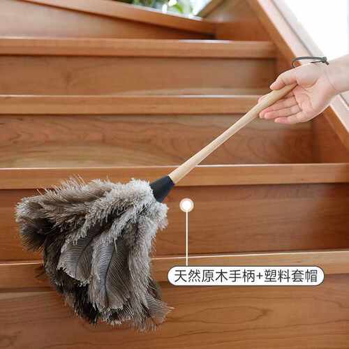 鸵鸟毛掸子除尘扫灰加厚不掉毛鸡毛掸子家用清灰伸缩静电除尘掸子