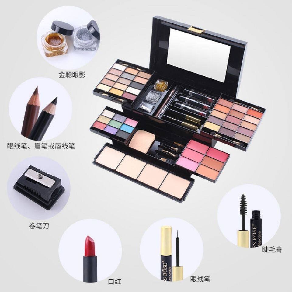 正品MissRose 39色眼影6色腮红4色粉饼3色口红睫毛膏全套彩妆盒