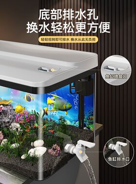 鱼缸过滤制氧自循环一体机2026新款家用客厅小型免换水生态水族箱