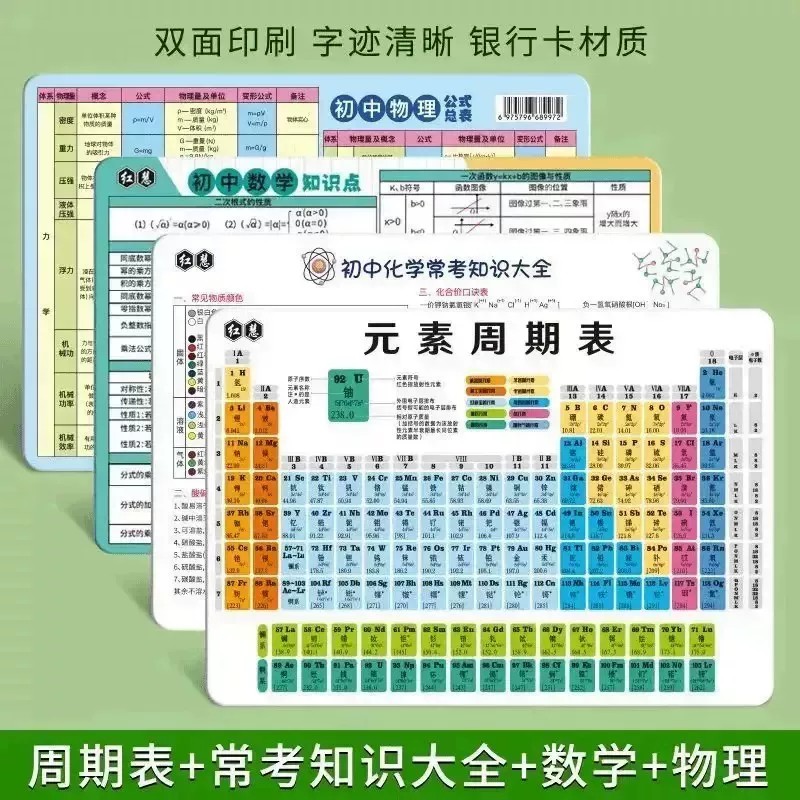 【下单立减50】全套初中化学元素周期表物理化学公式常考知识点KP