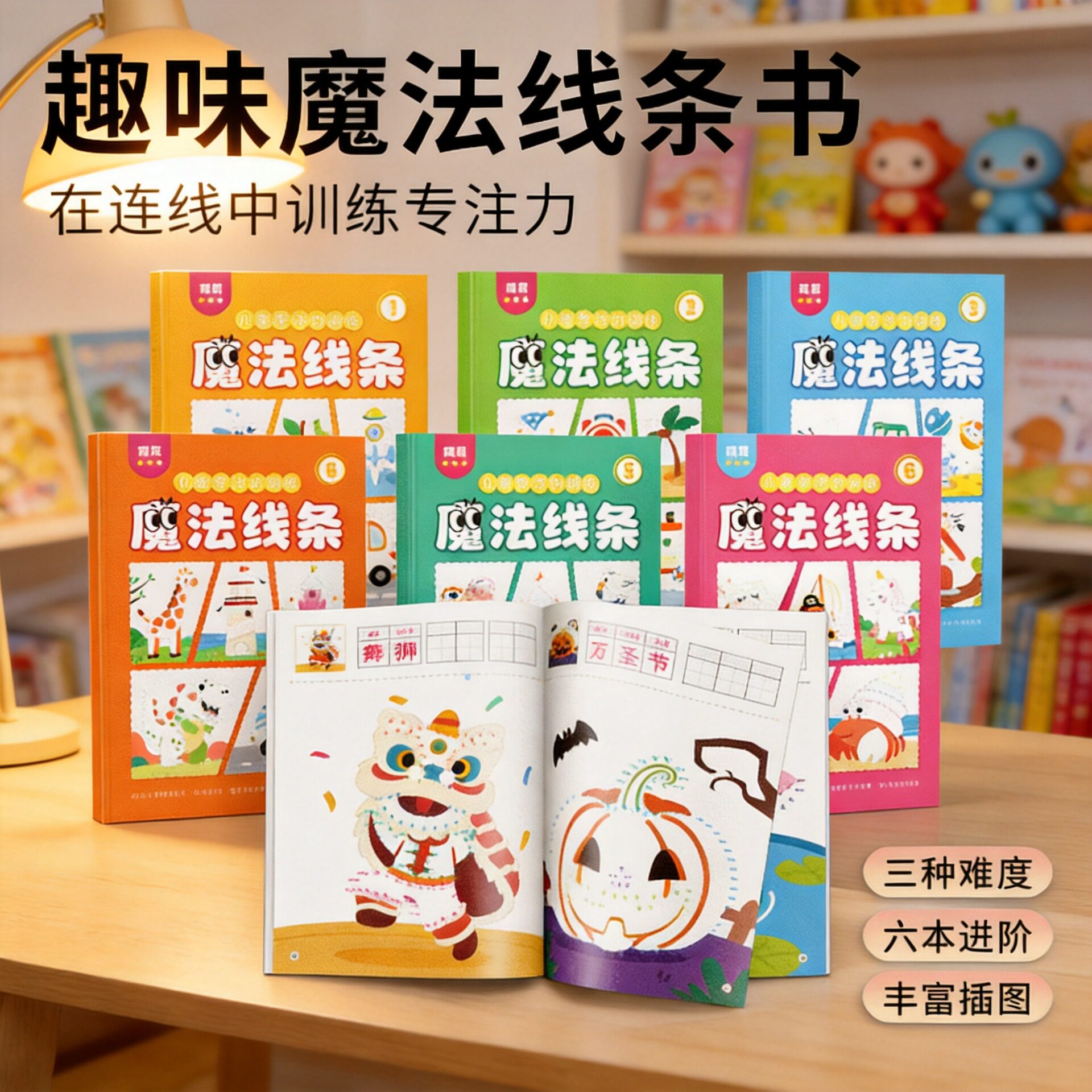 【下单立减50】魔法线条儿童连线图画本绘画本益智启蒙思维训练ZF