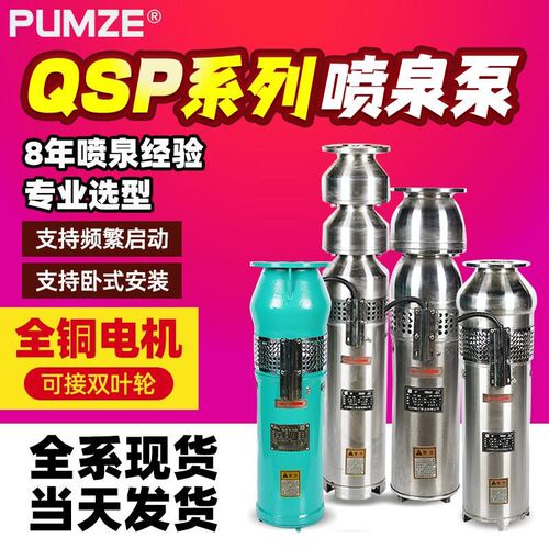 QSP喷泉专用泵304不锈钢卧式铸铁景观喷泉泵QS水浸式喷泉潜水泵
