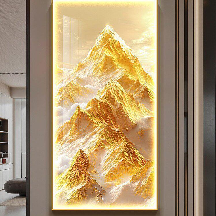 金山画靠山图灯画玄关装饰画轻奢入户走廊过道挂画led发光画壁画