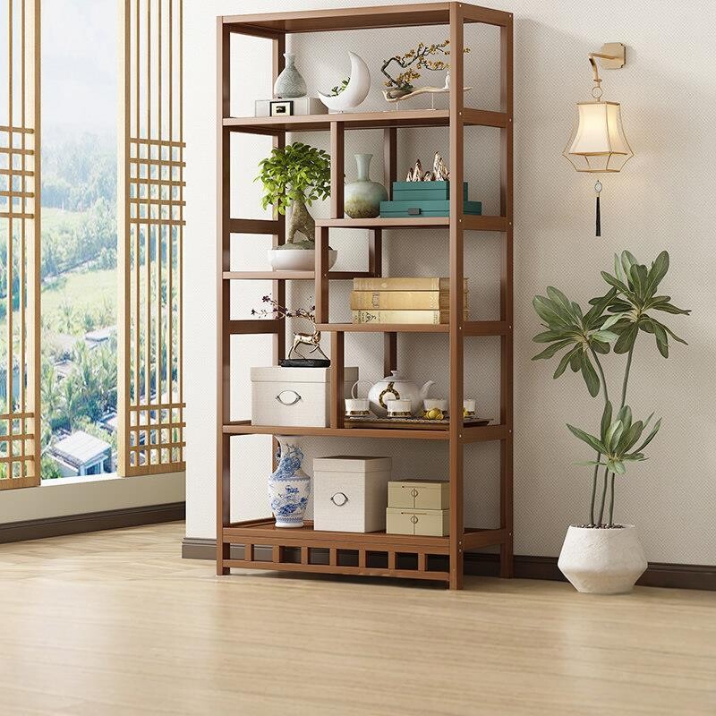 新中式多阁博古架茶叶展示陈列柜客厅古董小摆件置物架隔断架子