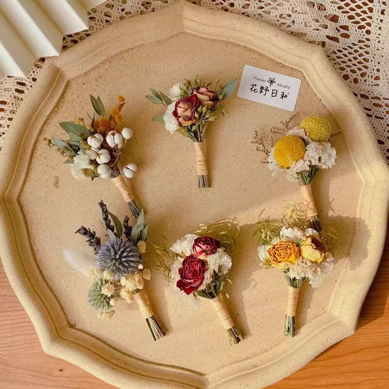 森系清新韩式永生花干迷你墙面装饰壁挂小花束摆件七夕情人节饰品