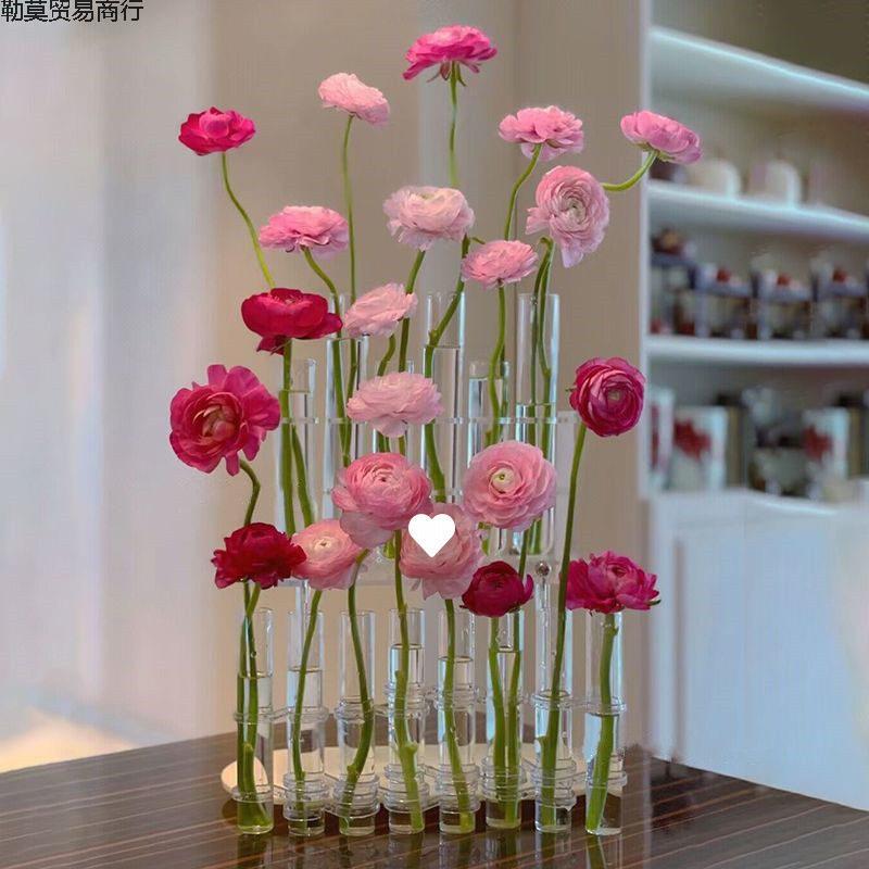 试管花风颜值玻璃网红摆件鲜花水培花器组合插花装饰品