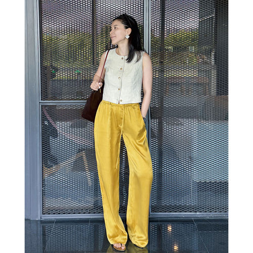 TANG TOWN 自制~【夏日精品】文艺复古腔调 極简时髦亚麻马甲女