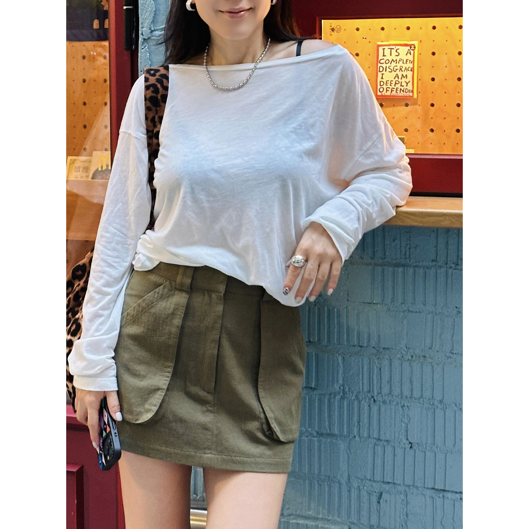 TANG TOWN 自制 不费力演绎率性酷飒型格 休闲减龄大贴袋工装裙裤
