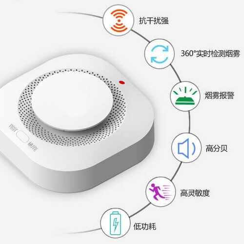 烟感报警器无线433mhz 烟雾报警器探测器smoke火灾警报器