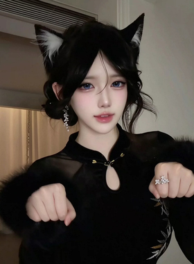 猫耳发箍毛绒仿真立体耳朵发饰