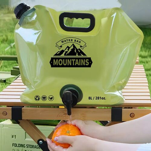 便携式储水袋折叠户外运动露营大容量登山水龙头塑料水桶加厚水袋