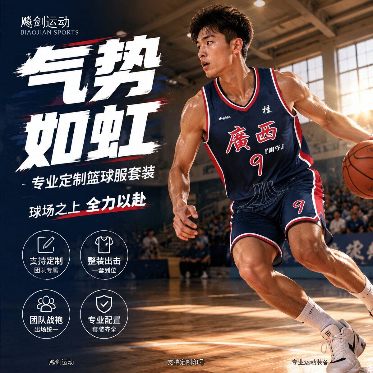 全身数码印篮球服定制套装