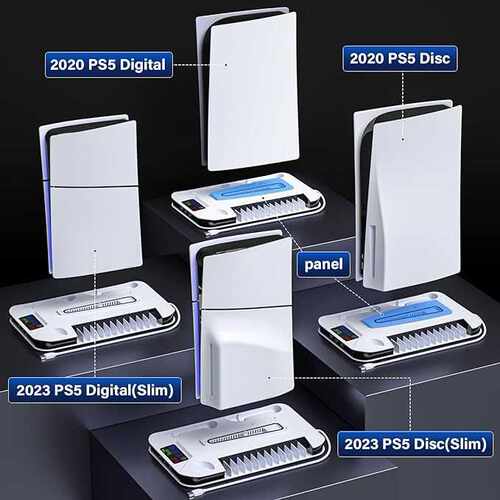 适用于PS5 PRO/PS5 Slim多功能充电底座兼容光驱版数字版手柄座充