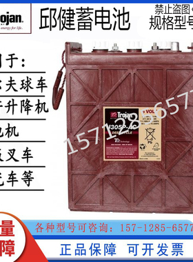 正品Trojan美国邱健蓄电池J305G-AC洗地机升降车巡逻车用6V315AH