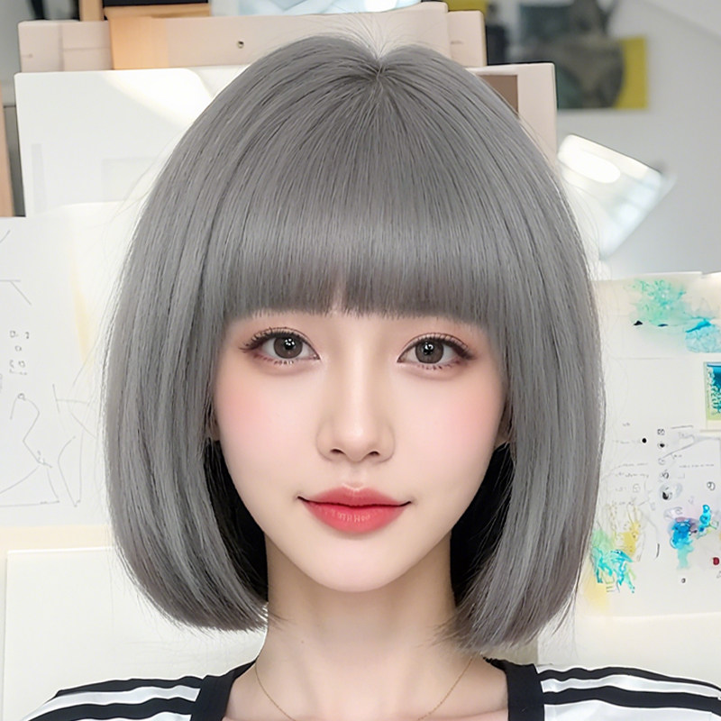 波波头假发女逼真透气修颜贝丝特