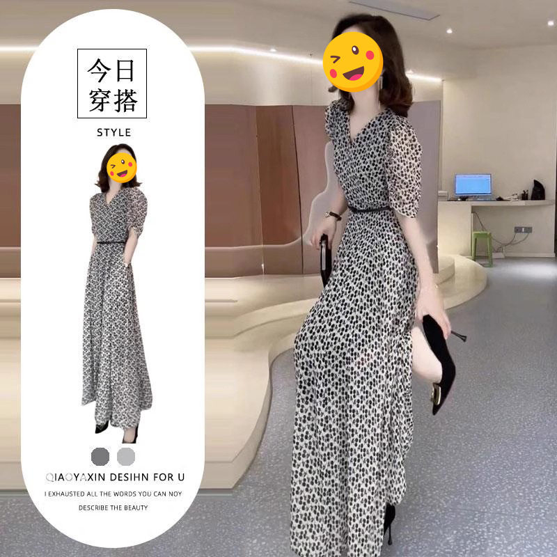 2026夏季新款感显瘦独特超好看气质优雅知性复古碎花连衣裙子