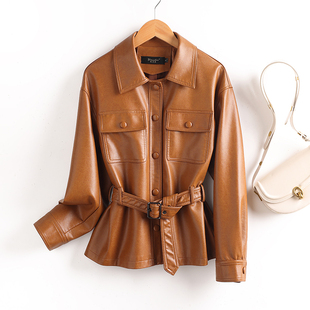 真皮皮衣女短款2025新款春秋绵羊皮夹克外套泡皮机车服宋佳同款