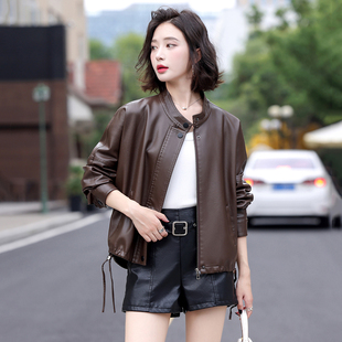 宽松休闲皮夹克小外套 绵羊皮大码 海宁真皮皮衣女短款 2025秋冬新款