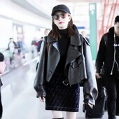 春秋韩版 江疏影同款 海宁真皮皮衣女短款 宽松机车绵羊皮夹克小外套