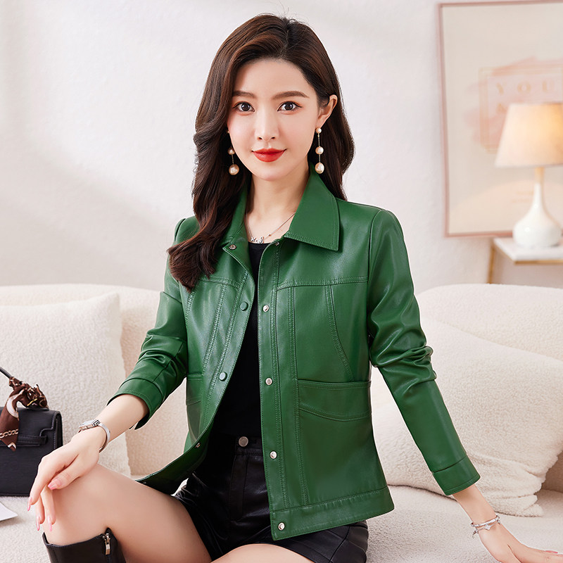 真皮皮衣女短款2026春秋新款百搭机车绵羊皮夹克修身大码气质外套