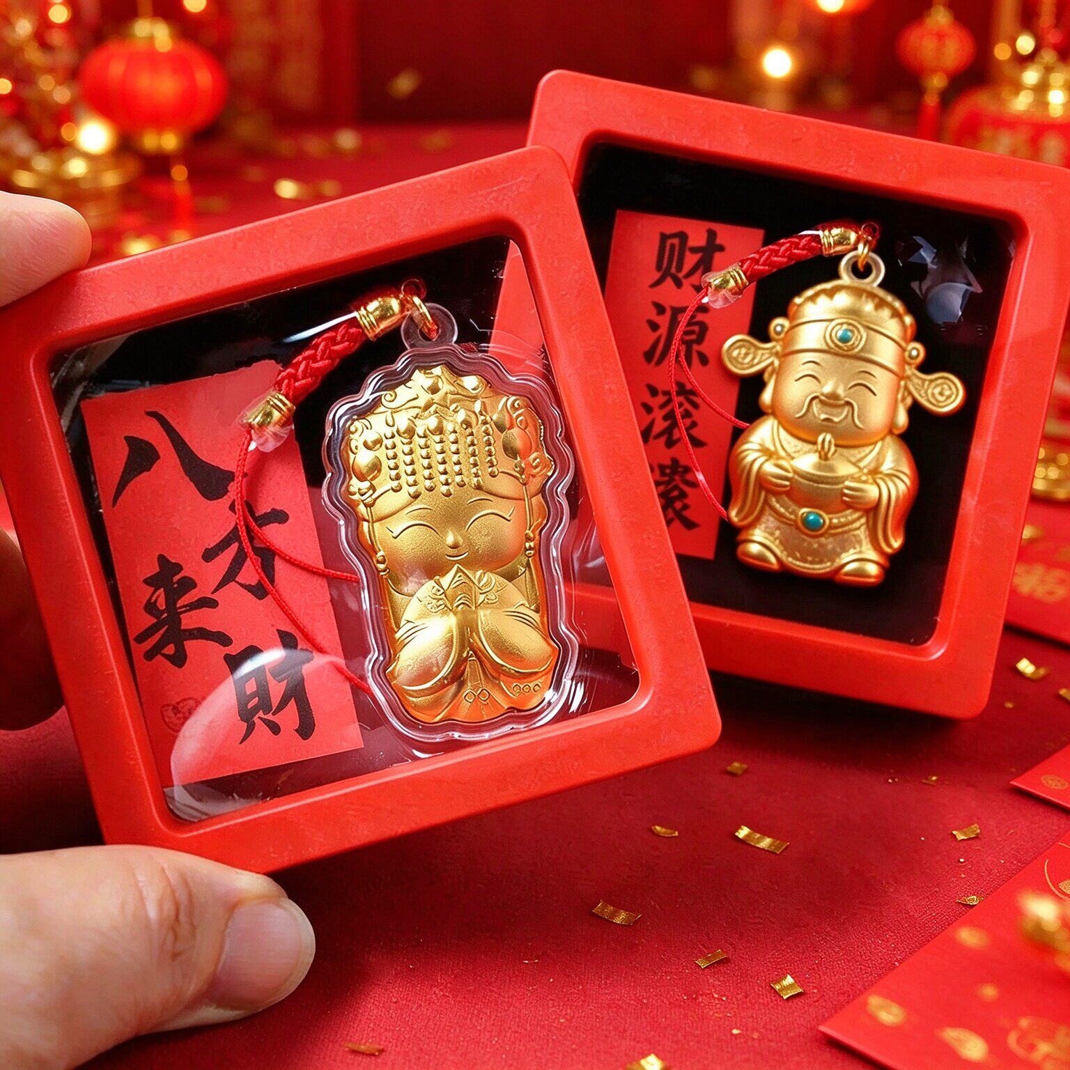 金箔妈祖文创手机吊坠挂件保平安财神招财令平安护身符暴富爆单符