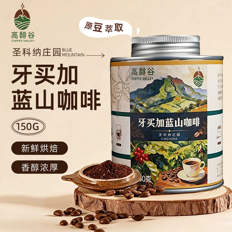高馡谷牙买加圣科纳庄园蓝山咖啡豆新鲜中度烘培150g新产季豆
